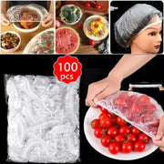 100 Pcs Disposable Fresh Keeping Covers for Plastic Food Storage Reusable Bowl Covers Stretch Lids Elastic Cover Bags