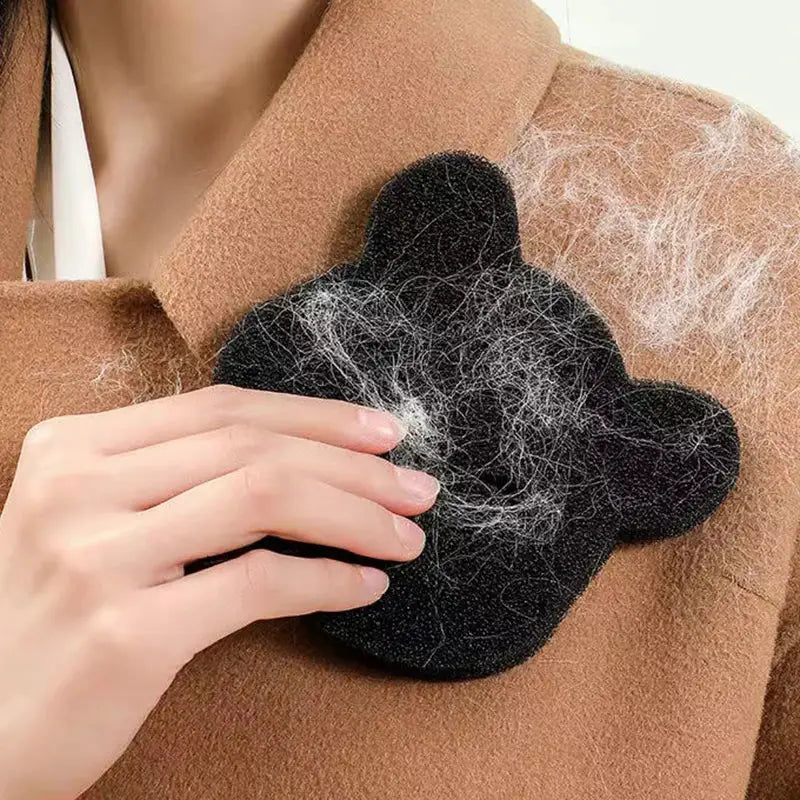 2 Or 4 Sets Pet Hair Remover Sponge Bear Sticky Reusable Machine Washable Dryer Safe Black