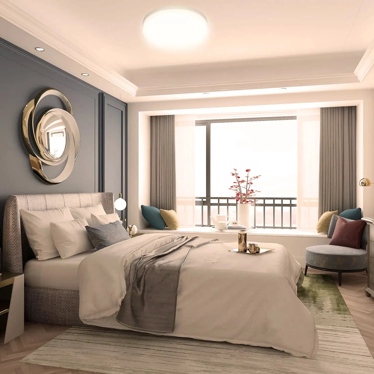 IRALAN ultra-thin LED ceiling light by Simples Market, round white fixture for bedroom and living areas