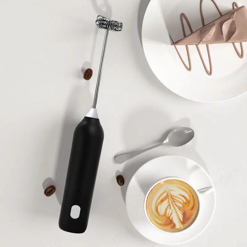 Upgraded Rechargeable Electric Coffee Frother Milk Whisk Mini Blender Handheld With Speeds For Espresso Cappuccinos