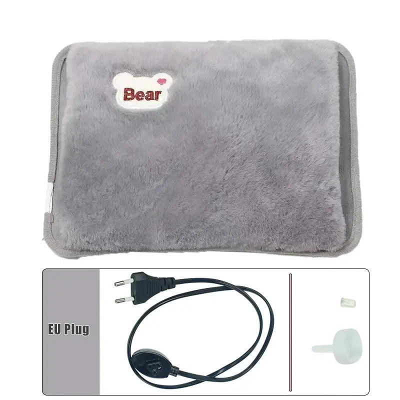 CozyHeat Electric Plush Hot Water Bag Reusable Warm Water Bottle With EU Plug For Quick Winter Heat