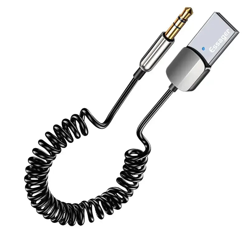 Essager Bluetooth Audio Receiver Dongle USB to 3.5mm Car Aux With Bluetooth 5.0 Handsfree Car Kit Wireless for Car Stereo
