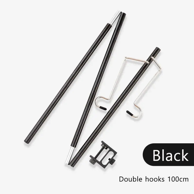 TARKA outdoor detachable light hanger by Simples Market, black, adjustable length and direction with double hooks.