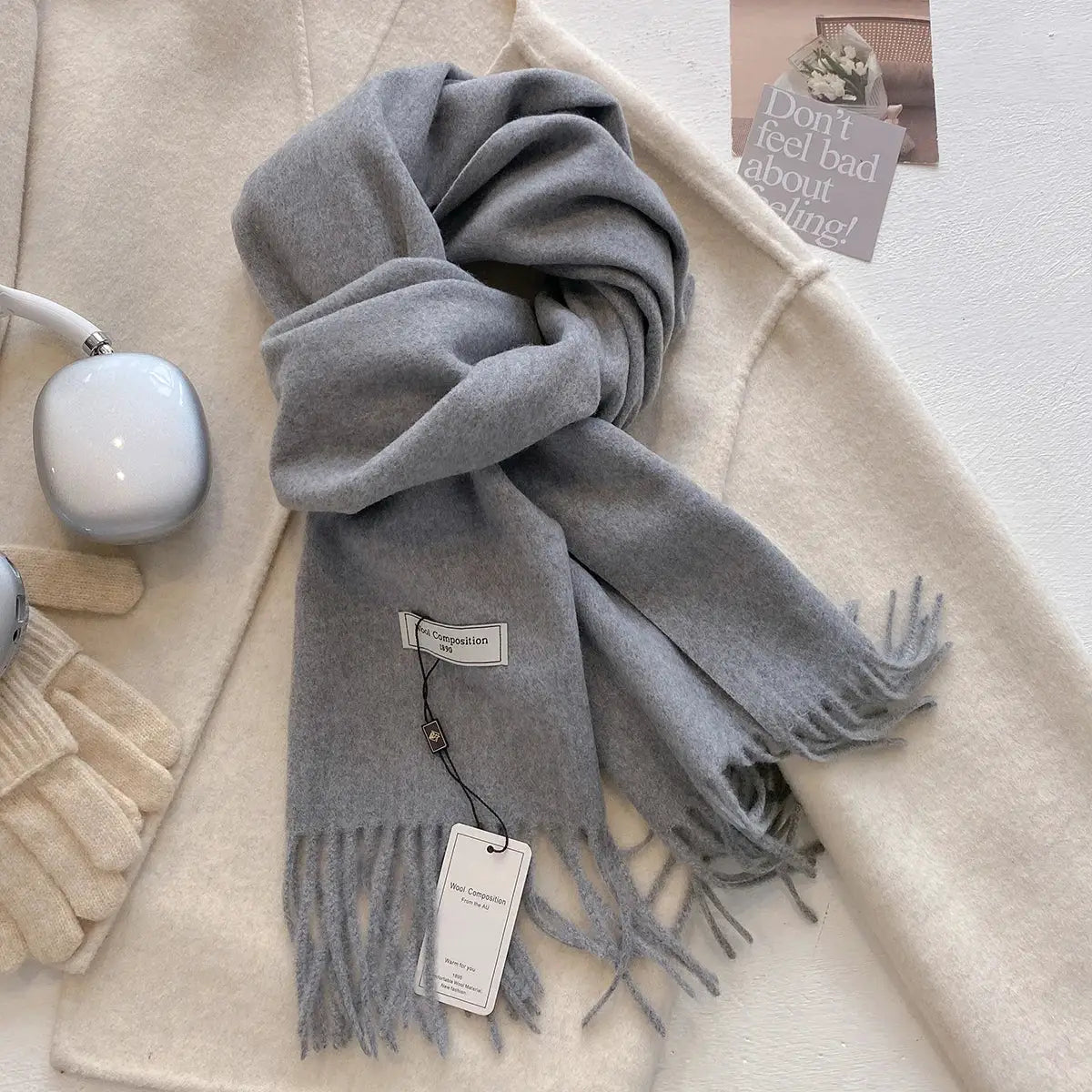 LuxeWeave 26 Color Winter Scarf for Women Long 175 Centimeters Premium Polyester with Tatting Weave Cozy Warmth