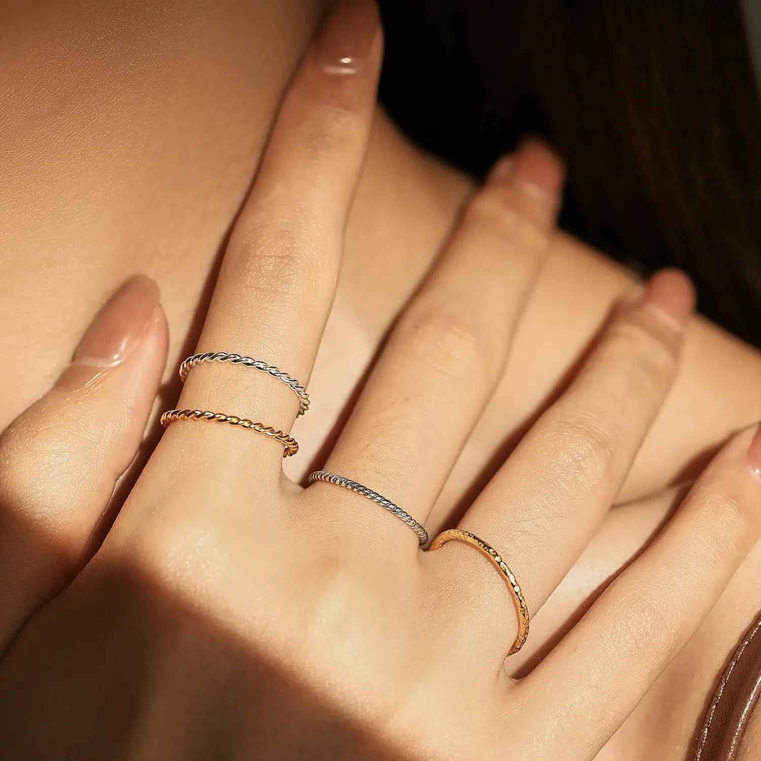 MODIAN 925 Sterling Silver Stackable Ring For Women Simple Fashion Wave Geometric Exquisite Jewelry