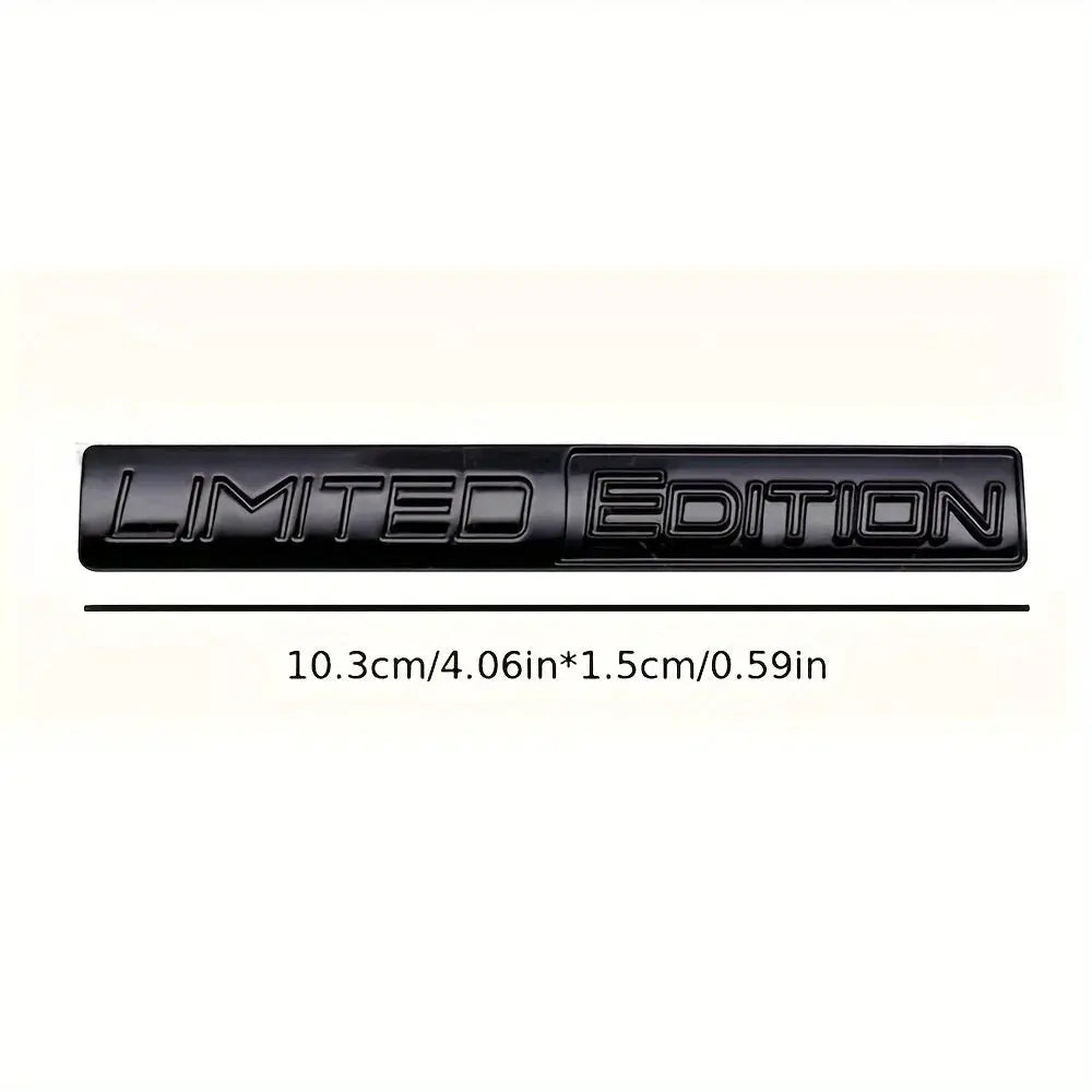 Limited Edition 3D metal emblems badge, black glossy, 2pcs by Simples Market for car trunk/side fender