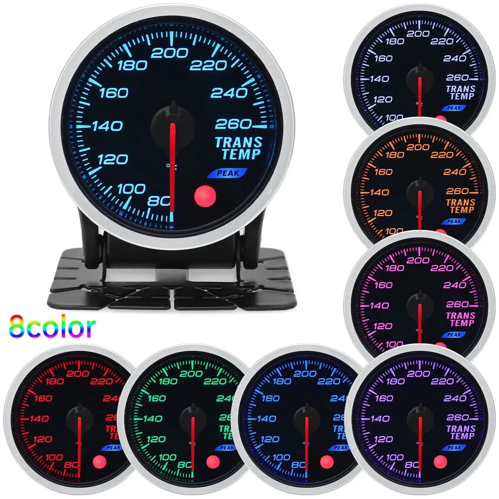 Simples Market 52mm gauge set, 8 colors for oil pressure, water temp, EGT, exhaust temp, turbo boost, tachometer
