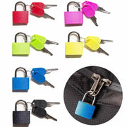 Padlock set in 6 colors: mini steel travel locks with 2 keys