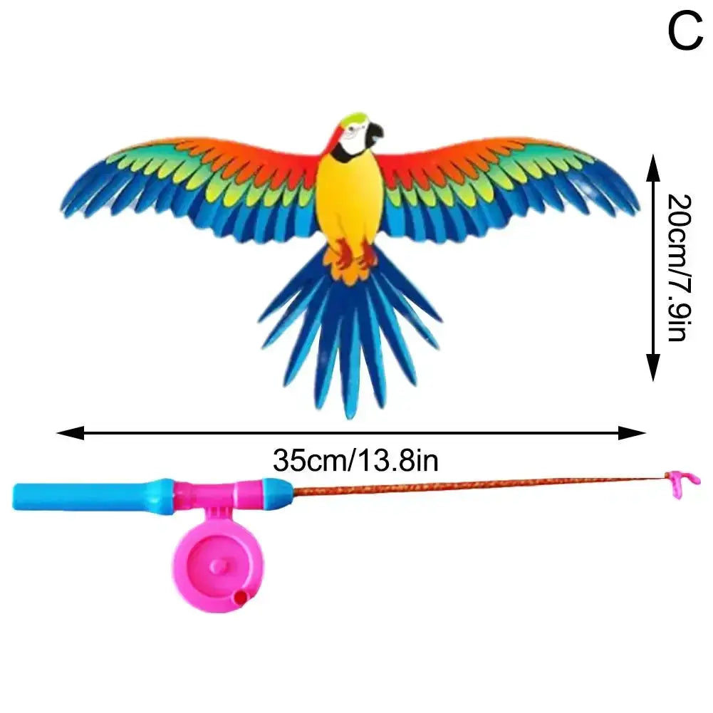 Cartoon Eagle Kids Foldable Mini Plastic Toy Outdoor Flying Kite For Fun And Active Play