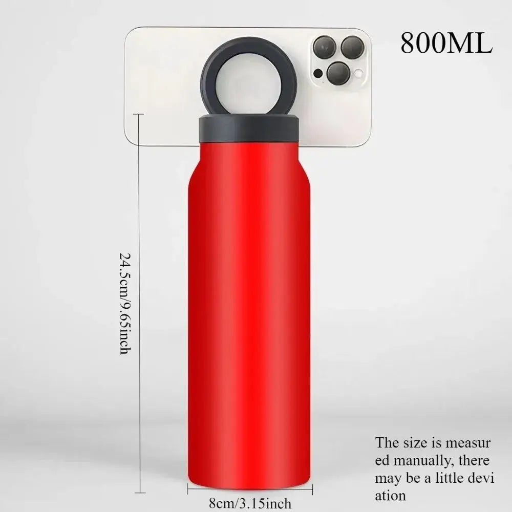 800ml Stainless Steel Bottle With Magnetic Tripod Keeps Drinks Hot 12h