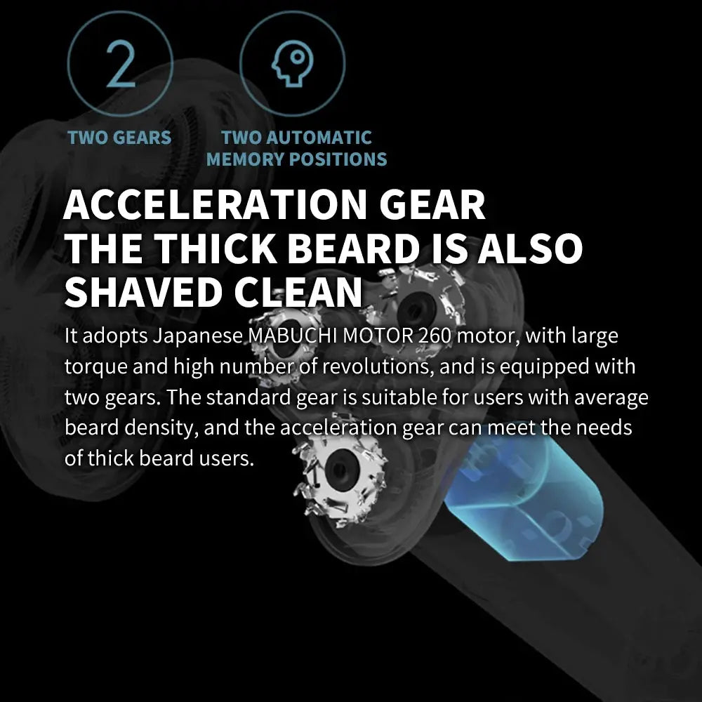 MIJIA S500 electric shaver by Simples Market with blue handle and floating-head, triple-blade