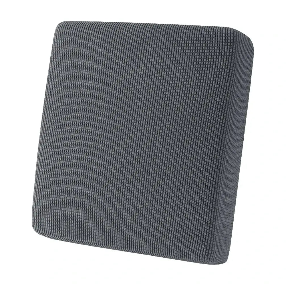 Sofa cushion cover in dark gray jacquard waffle fabric for universal outdoor stretch fit