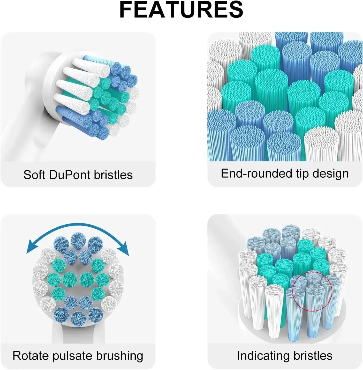 Oral B Braun Replacement Toothbrush Heads Extra Soft Dupont Bristles Rounded End For Gentle Cleaning Whitening