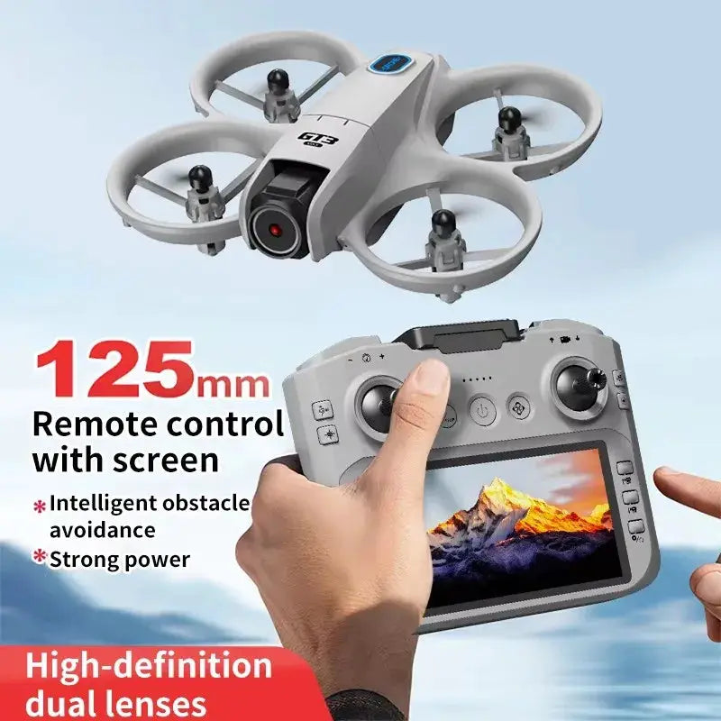 GT3 Max drone and remote controller (2 items), white quadcopter with circular prop guards.