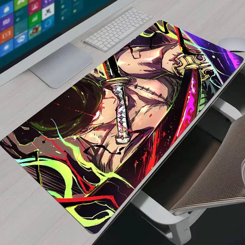 One Piece Zoro Large Mouse Pad Non Slip Rubber Desk Mat For PC Gaming And Notebook Setup