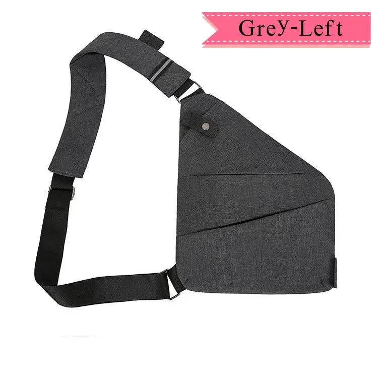 Crossbody chest bag for men in grey with anti-theft design