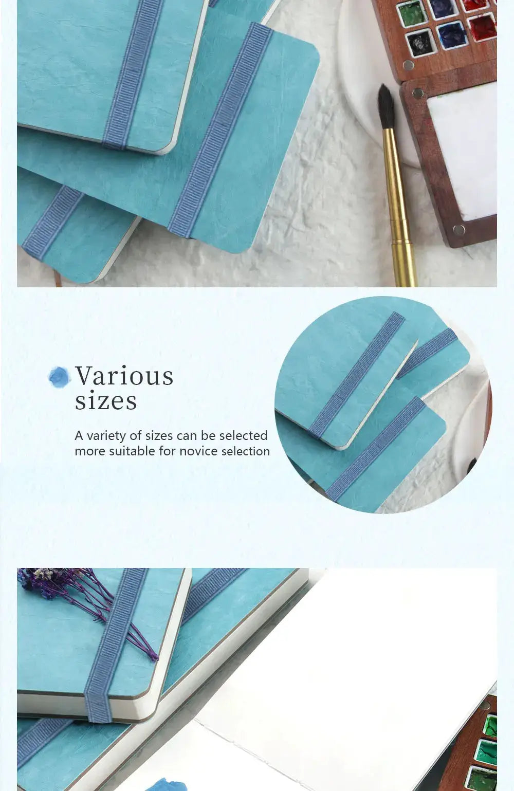 Simples Market POTENTATE blue watercolor journal with 100% cotton paper