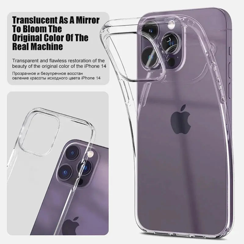 Clear silicone iPhone case by Simples Market with transparent shockproof bumper back cover