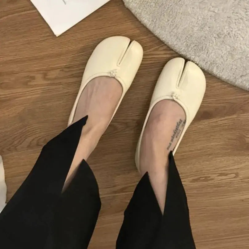 NovaStride Bowknot Flat Tabi Ninja Shoes Women Breathable Split Toe Summer Slip On Comfort