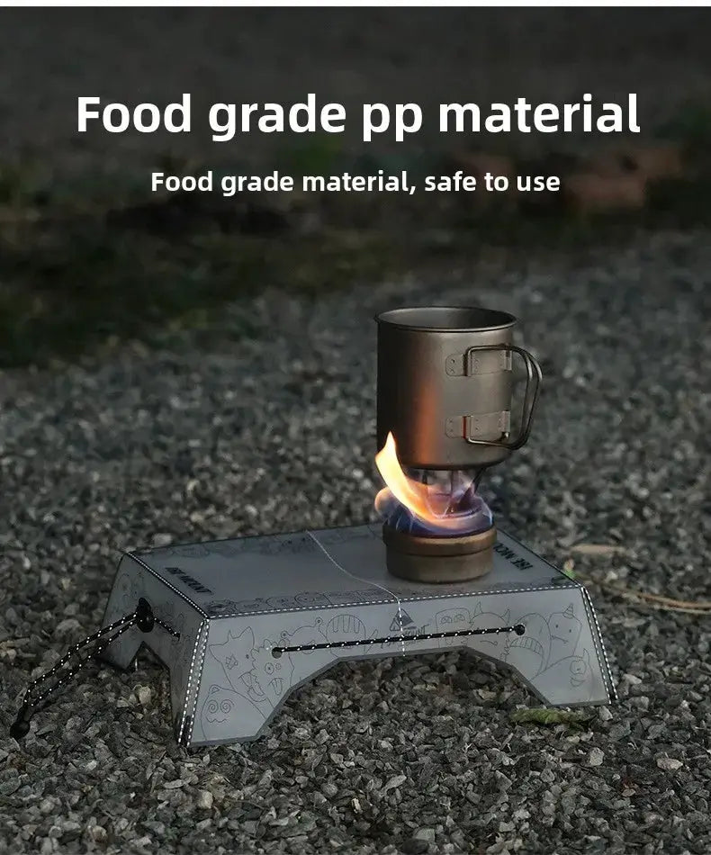 Simples Market TINSOL ultralight folding PP camp table; gray portable mini table for camping (97 g)