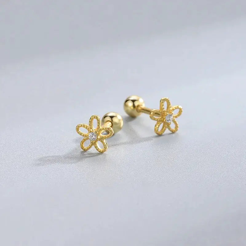 Hypoallergenic Heart Stud Earrings For Women Girls Screw Back Cartilage Helix Piercing Jewelry Gifts