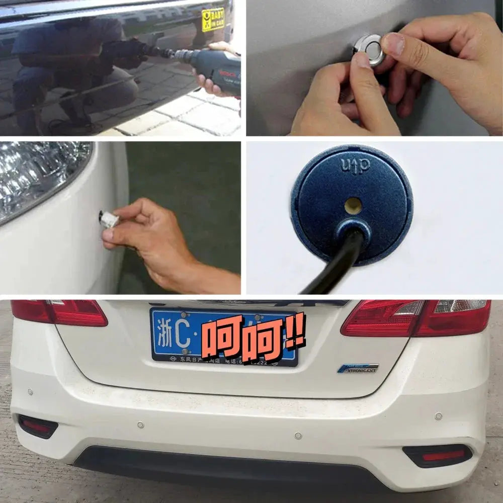 8 Parktronic parking sensors kit by Simples Market for front and rear car backup radar