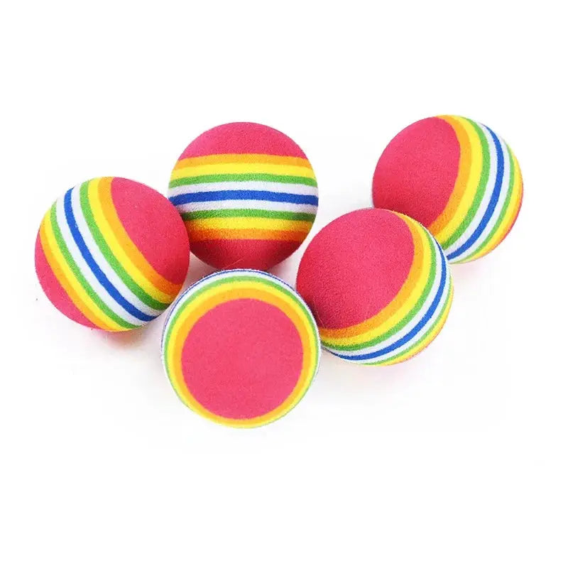Rainbow EVA Cat Toy Ball Interactive Chewing Rattle Scratch Ball For Cats And Small Dogs Pet Toys