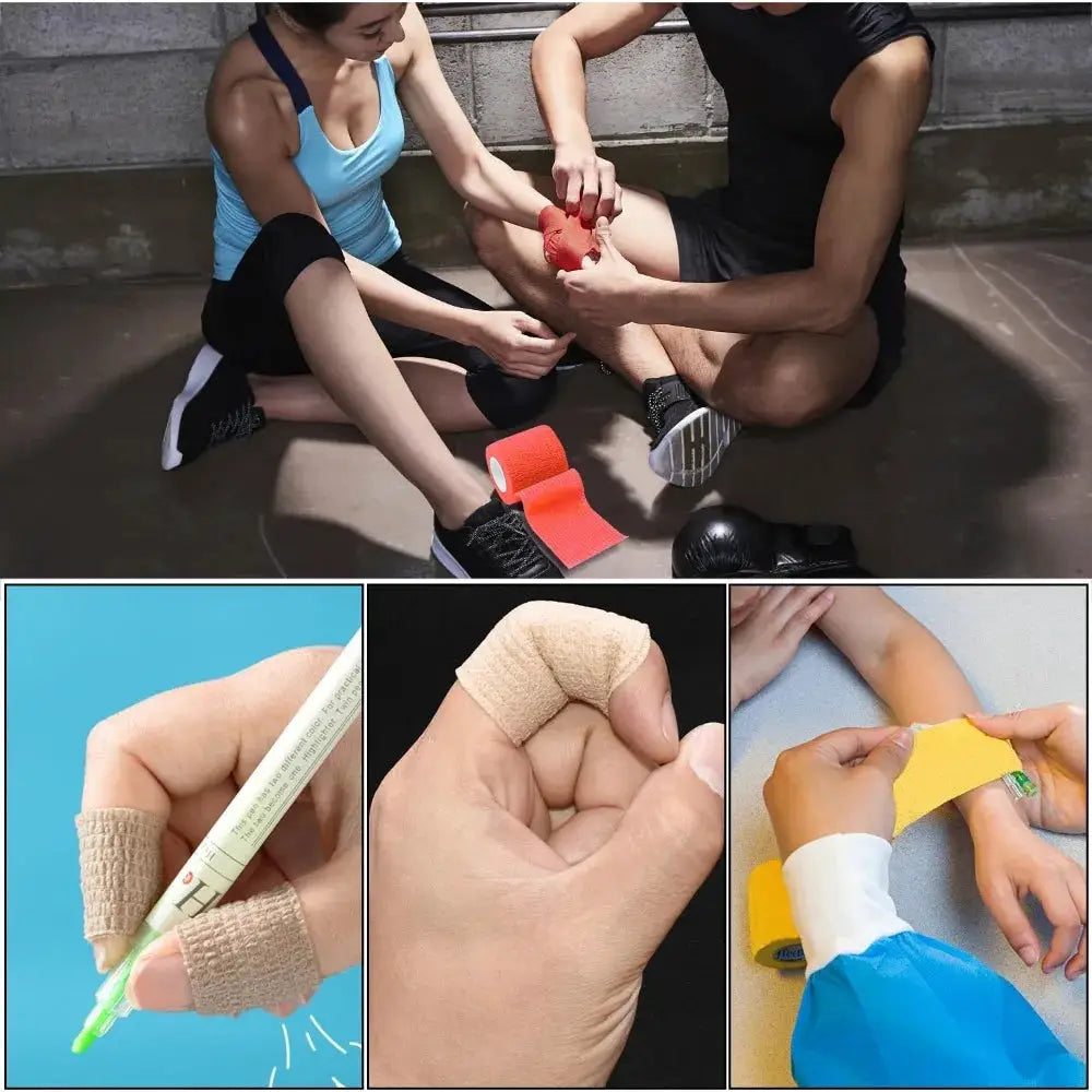Colorful Self Adhesive Elastic Bandage Wrap Elastoplast for Knee Finger Ankle Palm Sports Injury Aid Kit Pet Tool