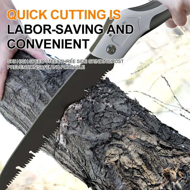 AIRAJ Folding Saw For Woodworking And Camping Multitool Hand Tool With Sharp Steel Blade And Teflon Coating