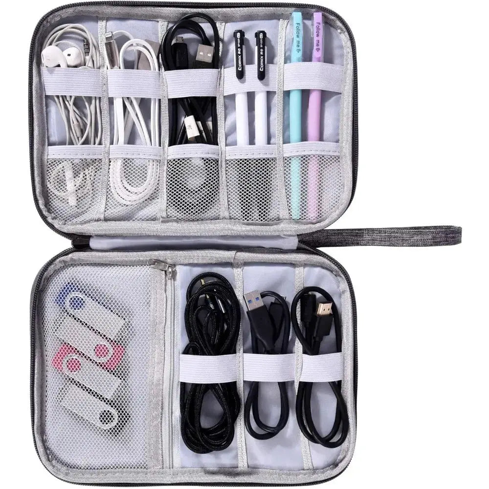 TechNest Electronics Organizer Bag Premium Waterproof Carrying Pouch For Travel Cable And Gadget Storage