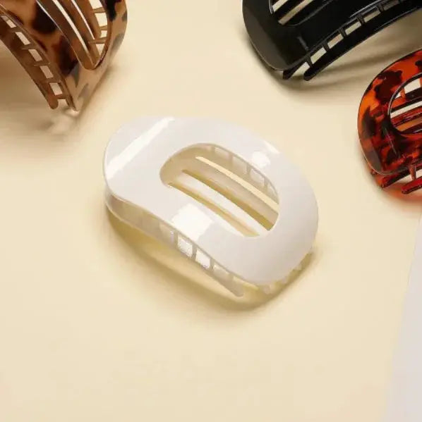 LuxeHair Oval Leopard Hair Claw Clip Curved Matte Acrylic For Secure All Day Hair Styling
