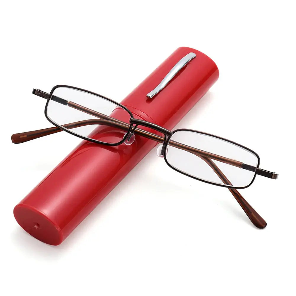 Elegant Reading Glasses Metal Frame Ultra Thin Design Lightweight Portable Mini Eyewear For Men And Women With Case