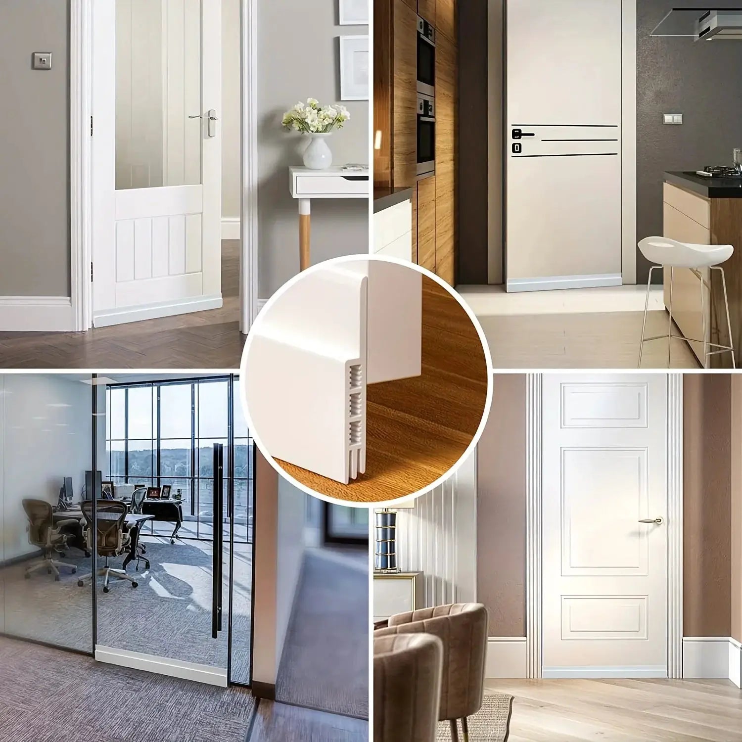 Self Adhesive Door Bottom Sealing Strip 1 Meter For Doors And Windows PVC Sound Insulation Windproof Draft Blocker