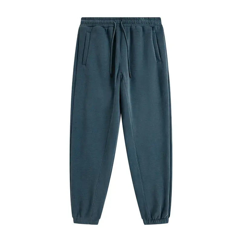 ZODF Trendy fleece sweatpants for men, teal 345gsm with drawstring waist