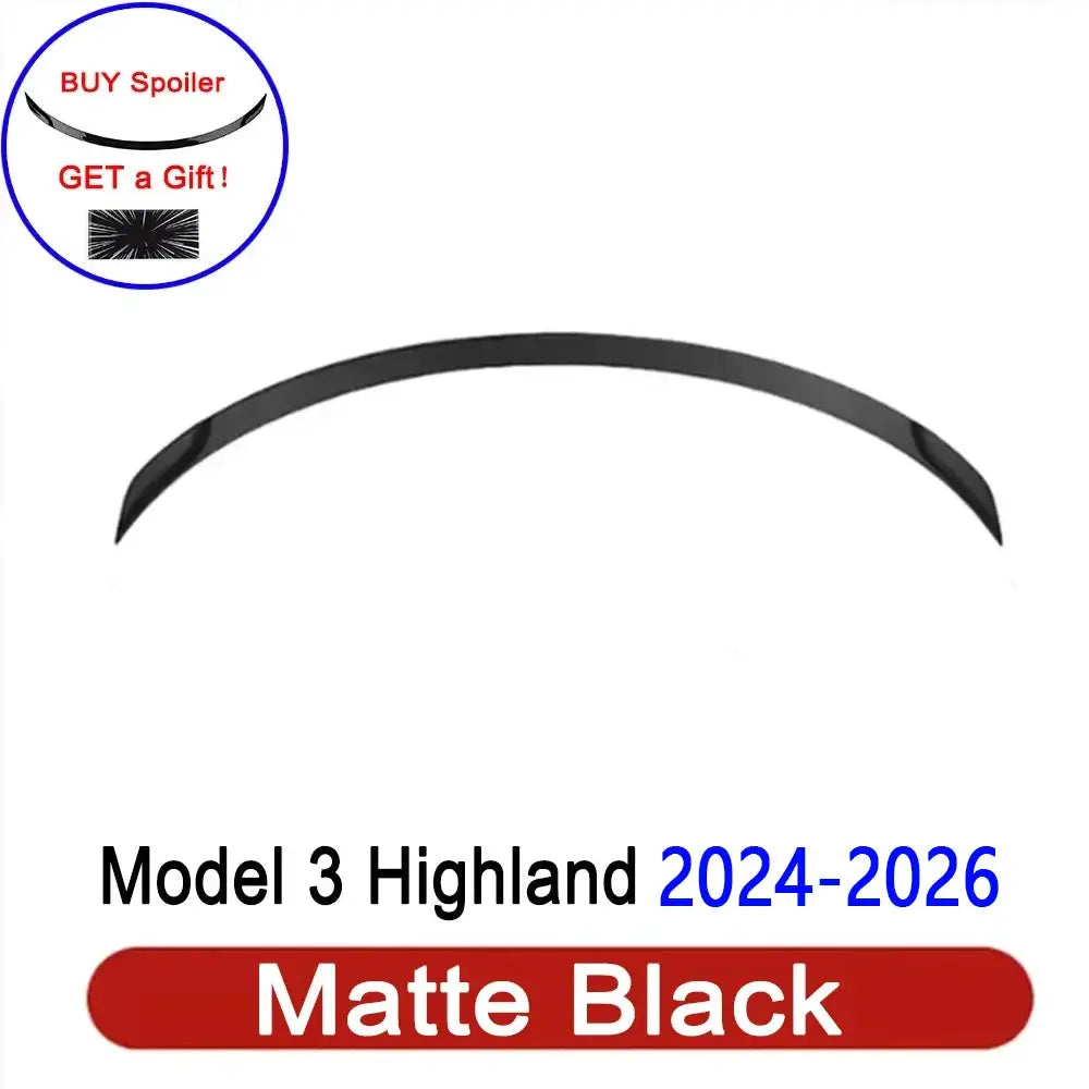 Rear spoiler Matte Black for Tesla Model 3/Y by Simples Market