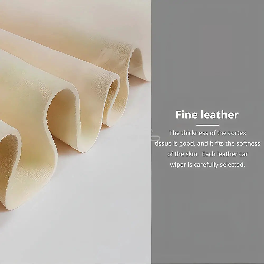 Genuine leather chamois cloths, beige 40x70 cm for car and home care, Simples Market