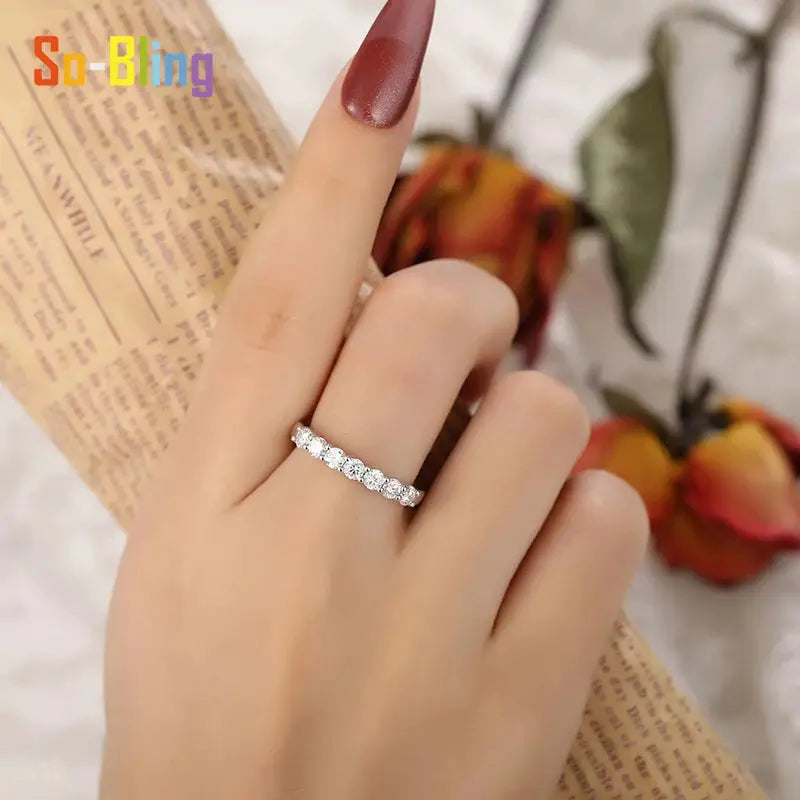 So-Bling S925 sterling silver cubic zirconia eternity ring on finger by Simples Market