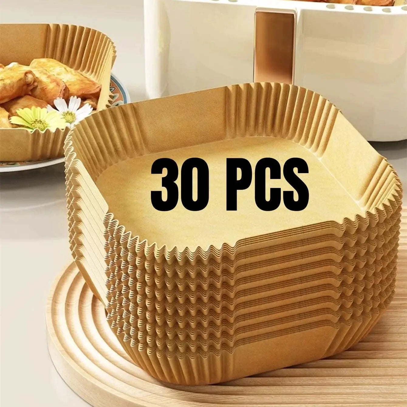 Air Fryer Paper Liners Disposable Parchment Paper Oil Proof Waterproof Nonstick Round, Square And Rectangle