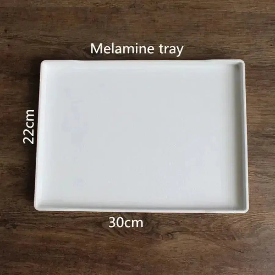 Melamine tray, white, 30x22 cm, bathroom storage accessory.