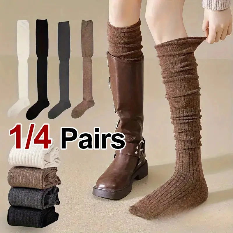 ComfyStep Women Knee High Socks Breathable High Elasticity All Season Casual Wear For Long Boots