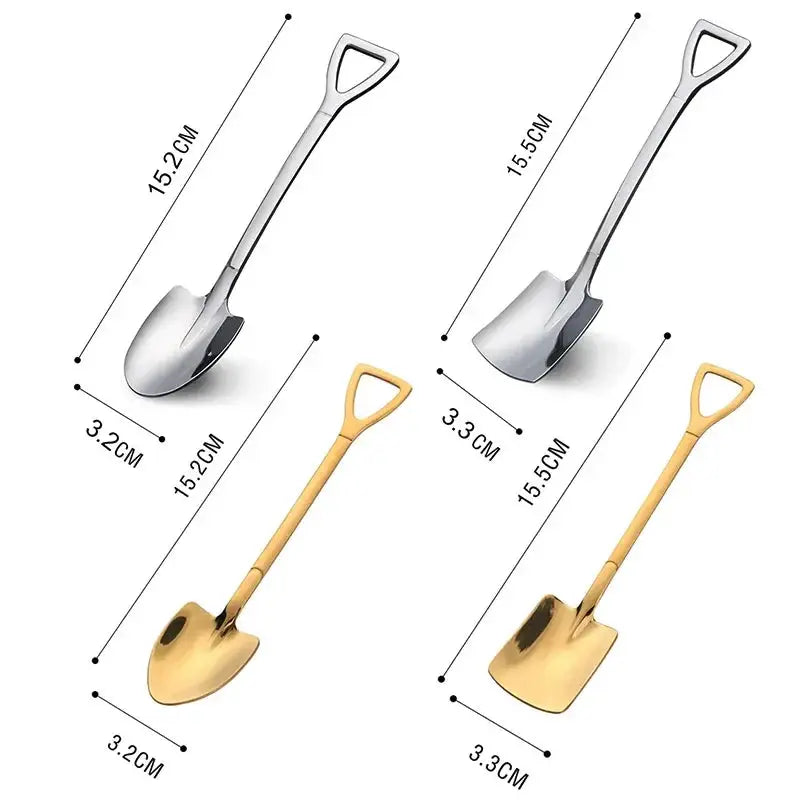 Four Pieces Stainless Steel Watermelon Shovel Spoon Set Dessert Serving Utensils Creative Cute Design