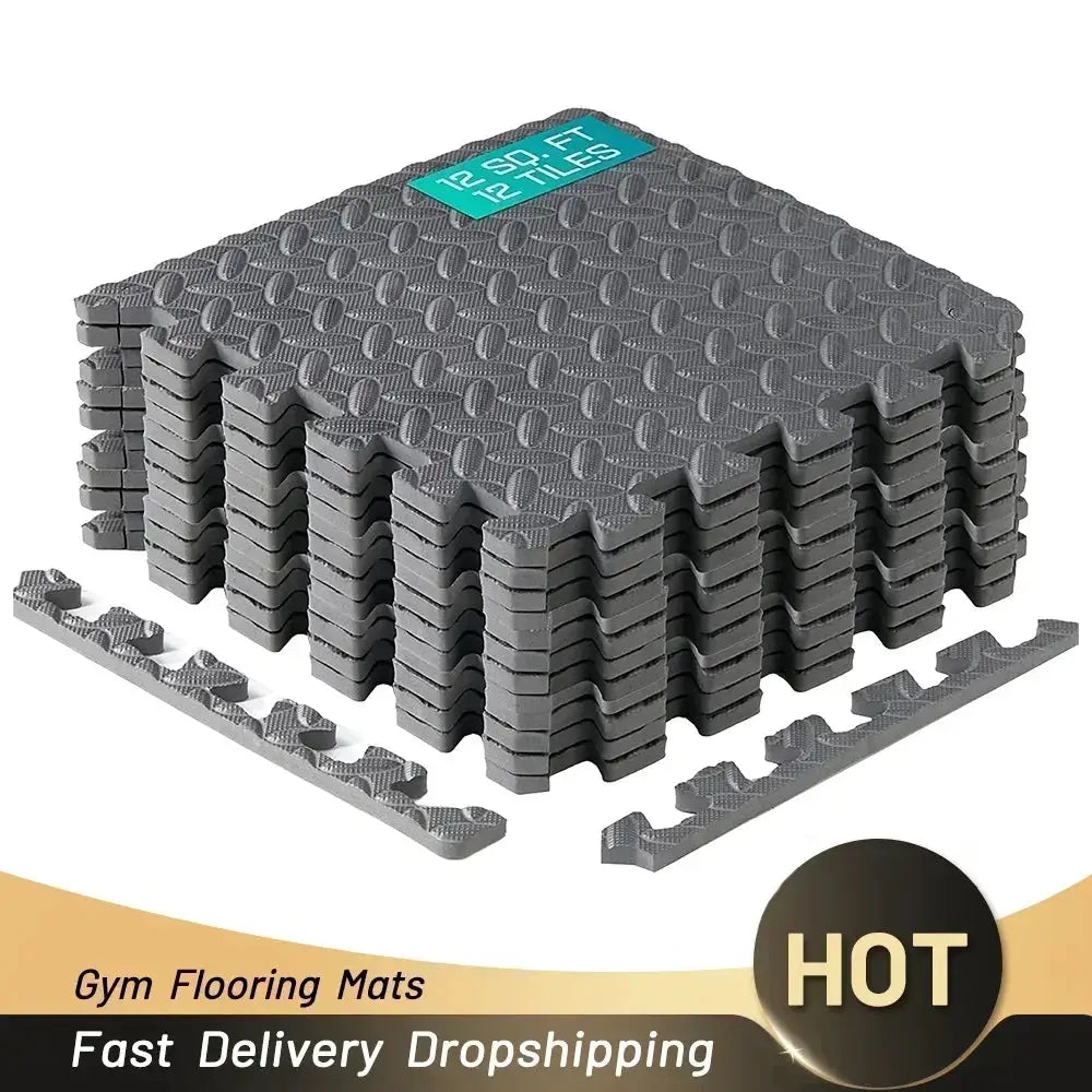 4 To 20 Pieces Puzzle Fitness Mat EVA Interlocking Foam Floor Tiles For Home Gym Non Slip Floor Mat For Kids