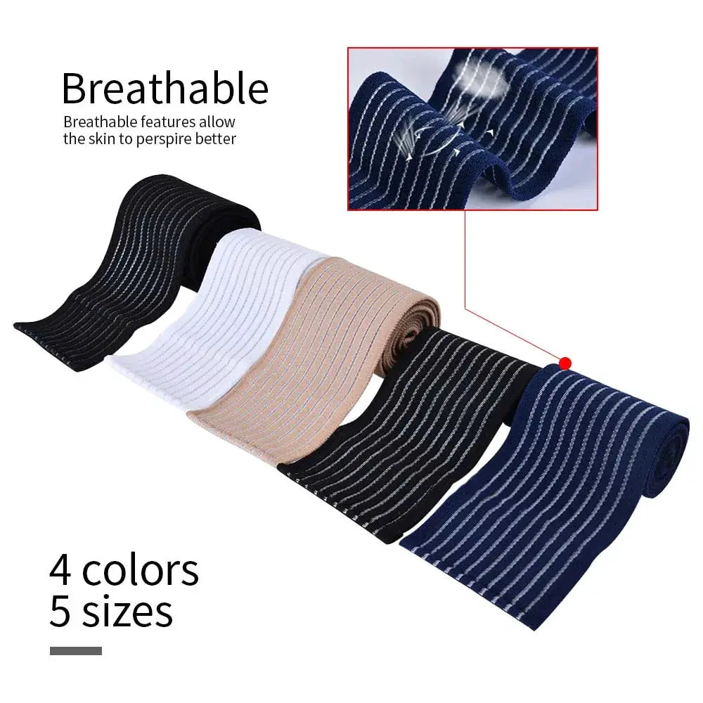 Simples Market elastic compression bandage, 40–180 cm, striped breathable wrap in black, white, beige and navy (4 colors, 5 sizes)