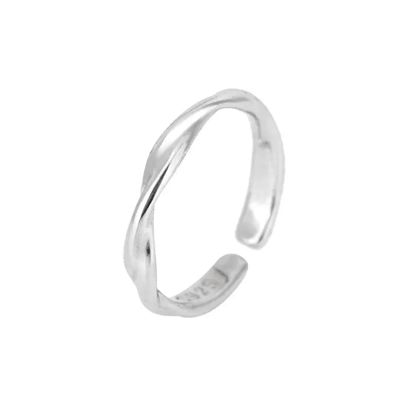 Elegant 925 Sterling Silver Simple Twisted Wire Rings For Women Wedding Fine Jewelry Gift Wholesale