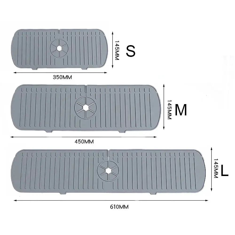Silicone Drainage Pad For Bathroom And Kitchen Sink Drip Mat Splash Proof Draining Pad Table Heat Insulation Protector