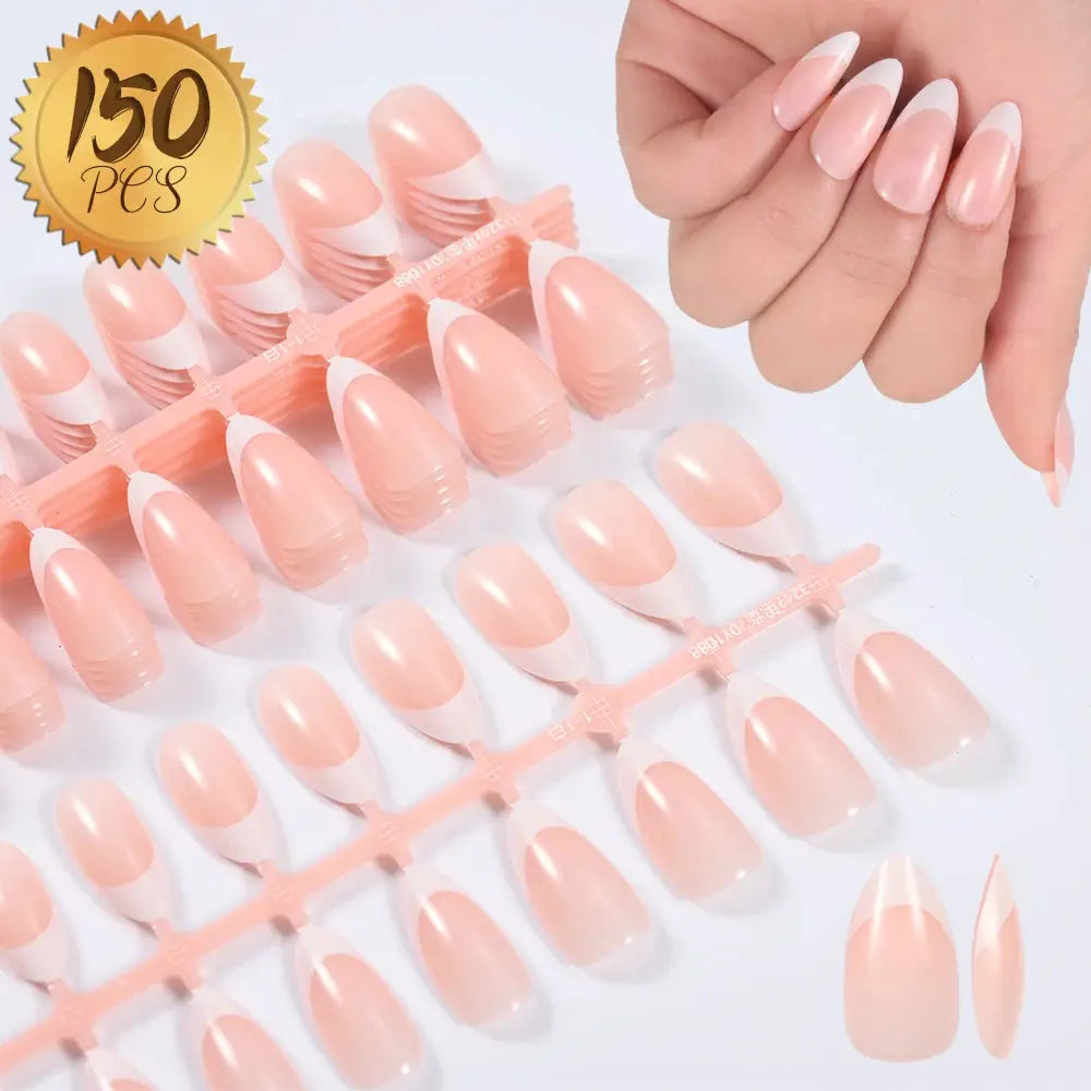 Nailuxe Light Pink Press On Nails Short To Medium Square Full Cover Tips 100 Piece Set For Hands And Feet