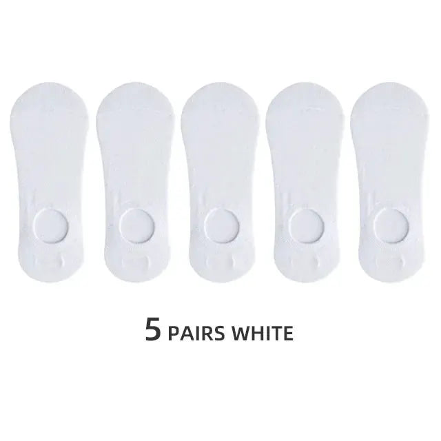 Men Invisible No Show Socks 5 Or 10 Pairs Breathable Cotton Silicone Non Slip Ankle Boat Socks