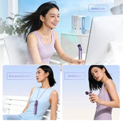 Simples Market lipstick-style folding portable fan with brushless motor, purple, neck-hanging or handheld use