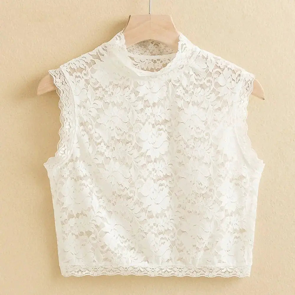 Detachable Lace Floral Fake Collar For Women Gauzy False Collar All Match Slim Lace Tank Top Accessory