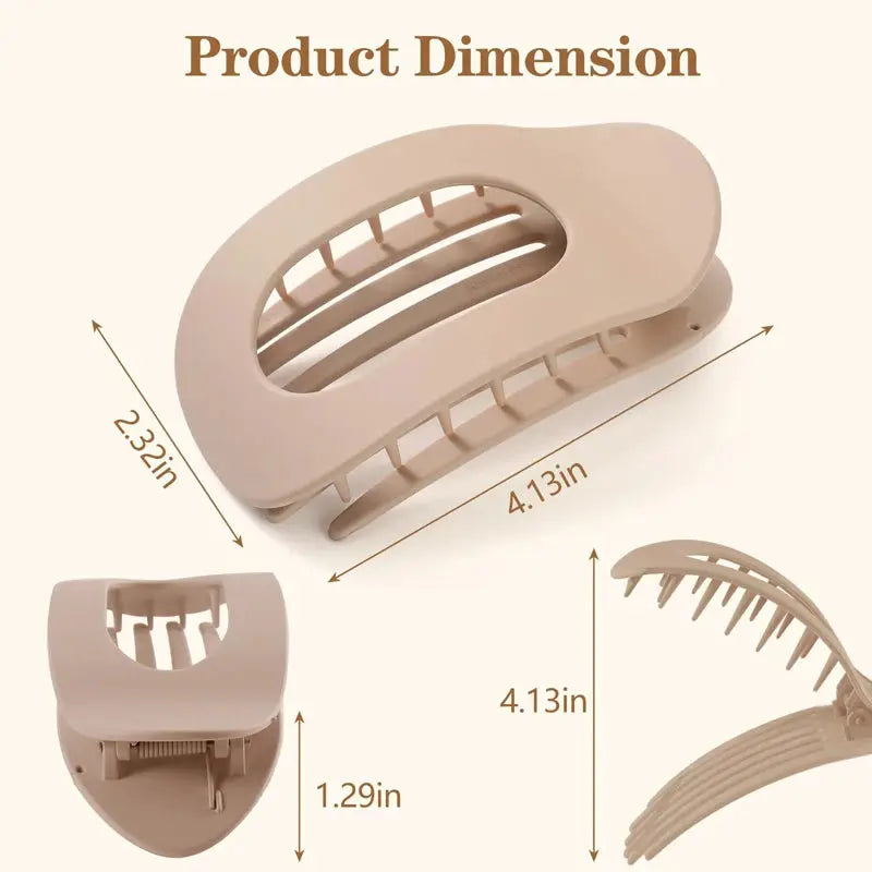 Leopard Pattern Oval Flat Hair Clips Large French Acrylic Claw Clip For Secure Hold And Style